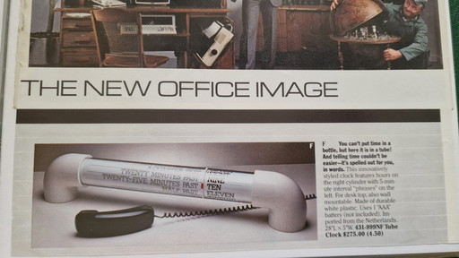 Table Clock - The "Tube Clock"  French Version By Muller En Van Dongen 1983