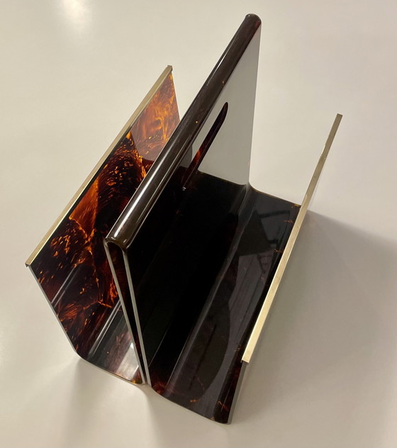 Image 1 of Zeitschriftenständer Lucite Schildpatt Maison Mercier Zeitungsständer