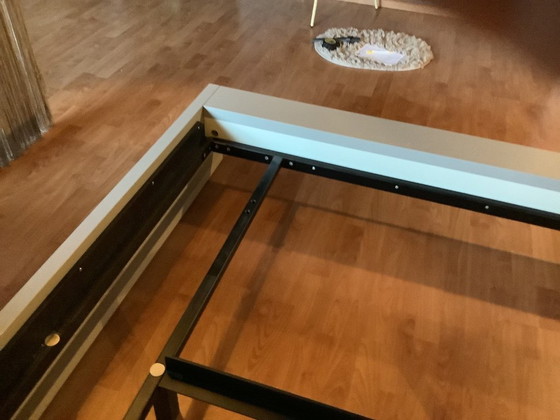 Image 1 of Taupe-colored double bed interlubke + slatted base sleeplife