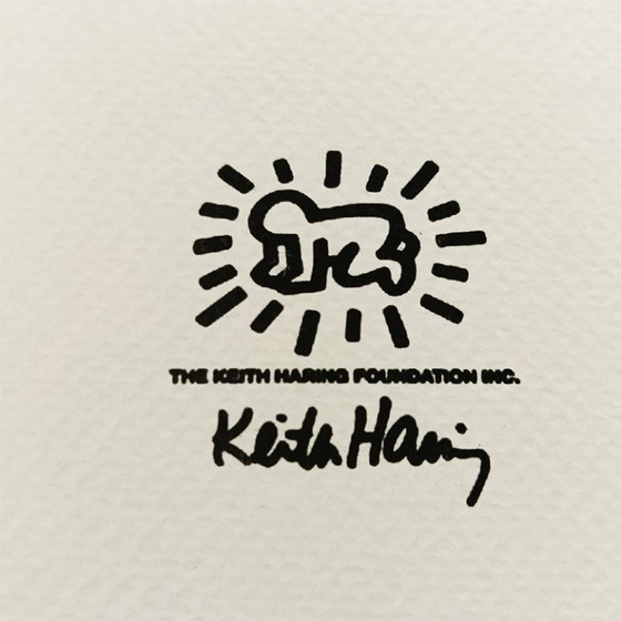 Image 1 of Lithografie van Keith Haring uit de jaren 1990, gelimiteerde oplage, genummerd met potlood.