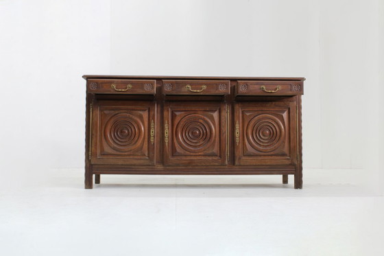 Image 1 of Vintage Brutalist Dudouyt sideboard, 1950s