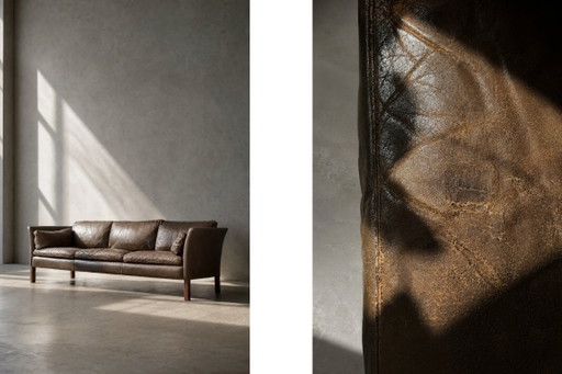 Mid-Century Modern Vintage Ledersofa Cromwell von Arne Norell, 1960er Jahre