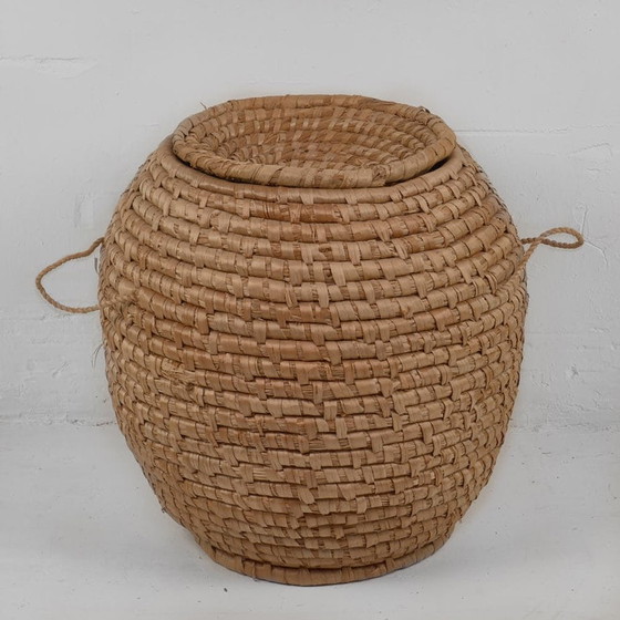 Antiker Weidenkorb mit Deckel (ca. 1930), Dekorative Objekte, Korbgeflecht, Braun, Rustic (Foto 19 von 22)