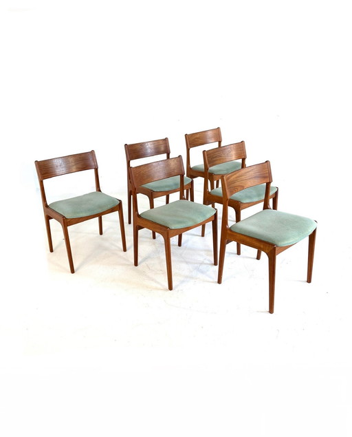 6x vintage dining room chair, Korup Stolefabrik '70