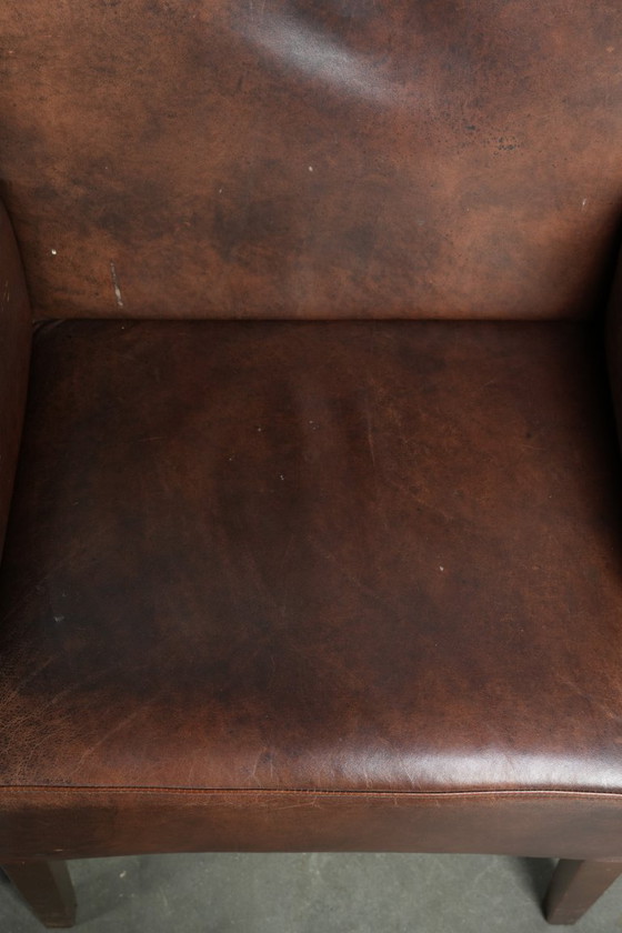 Image 1 of 4 chaises de salle à manger/d'appoint magnifiquement finies avec accoudoirs en cuir de vachette