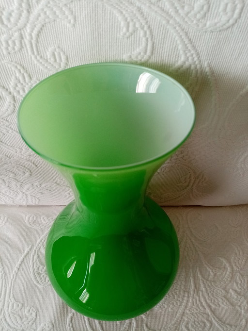 Empoli/Murano 60S Double-Layer Tubed Glass Deco Vase