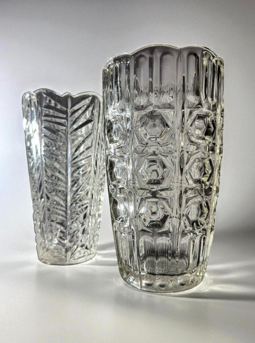 Paar Vintage-Glasvasen aus den 1970er Jahren