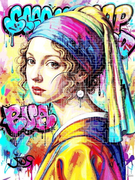 Vermeer, Pop art, Street art / (80x60 cm)