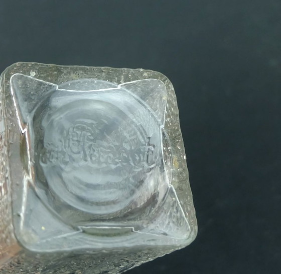 Image 1 of Botella de vidrio prensado Poncet de la década de 1930 para aceite o vinagre, época Bauhaus