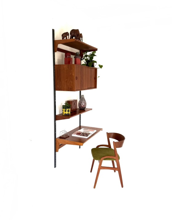 Vintage Modulair Teakhouten Wandsysteem, Kai Kristiansen ‘60 – Wandkast, Wood, Metal (photo 14 of 15)