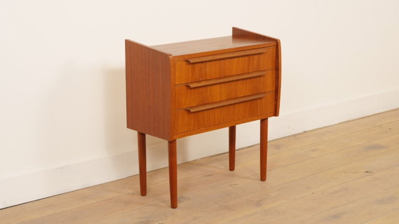 Vintage Ladekast | 3 Lades | Nachtkastje | Teak – Ladekasten, Wood (photo 2 of 9)