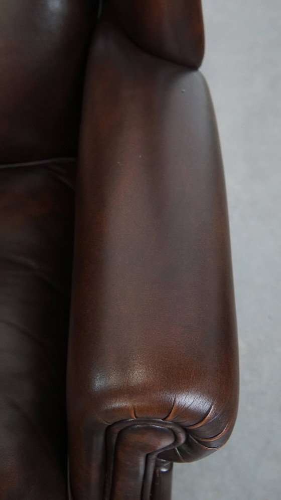 Image 1 of 2x Rundleren Oorfauteuil in Engelse Stijl