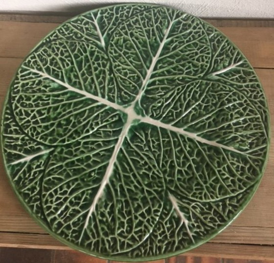 Image 1 of Terrine - Green cabbage 3-piece Portuguese earthenware