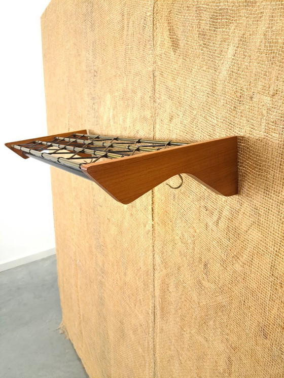 Image 1 of Porte-manteau suédois en teck, noir et or, n° 17