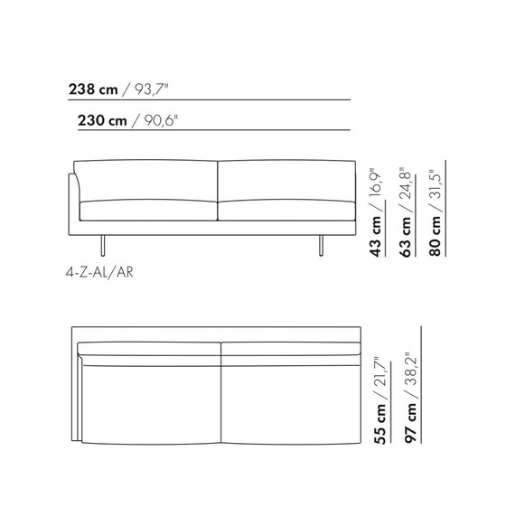 Image 1 of Montis Axel 4-zits bank met 1 armleuning en bijpassende hocker
