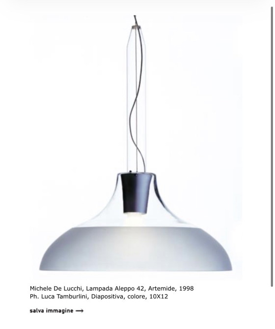 Image 1 of Michele De Lucchi - Artemide - Pendant lamp model ‘Aleppo’ - 42øcm - Fully original, marked and extremely rare! - Glass