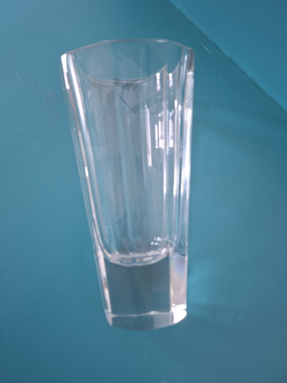 Image 1 of Hexagonal faceted crystal vase Mid-century modern