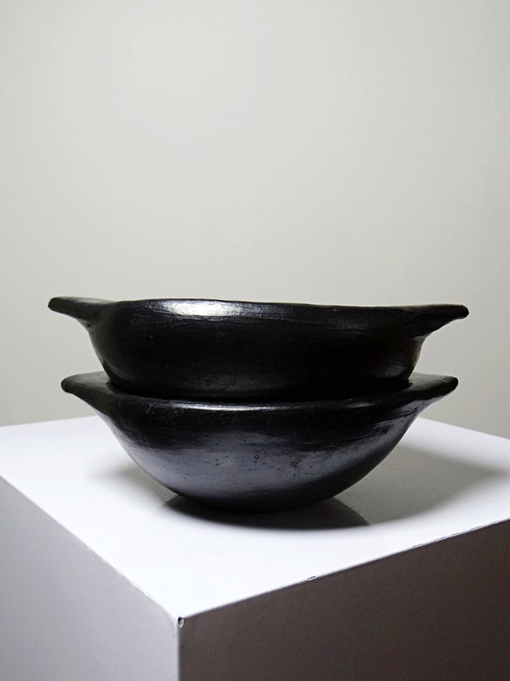 Image 1 of Pair of black pottery bowls from Chamba, Colombia, Pijao craftsmanship, 1970s