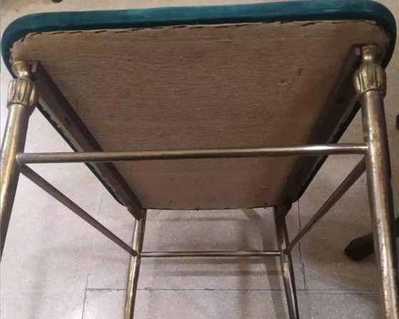 Image 1 of Paar Stühle im Chiavarine-Stil aus den 1950er Jahren mit Messingdesign