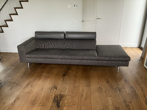 Divano a 3 posti Leolux Horatio con pouf a destra