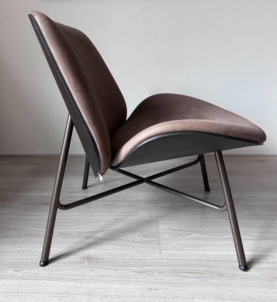 Fauteuils design Pode Nihan avec pouf, Bois, Cuir, Marron, Modern (photo 7 sur 11)