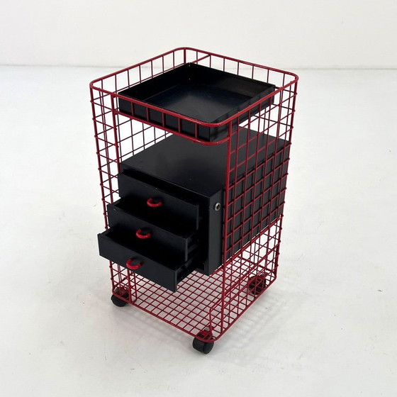 Image 1 of Cassettiera in filo metallico su ruote, anni '80