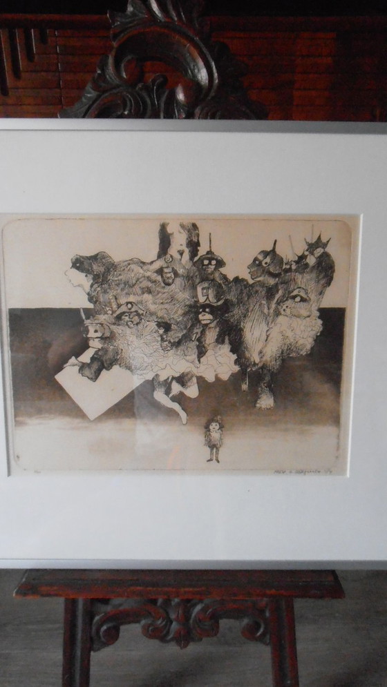 Image 1 of Dibujo original - Firmado b.r. - Edición 1/20.1984