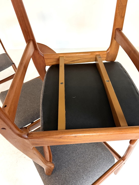 Image 1 of 6 sedie da pranzo restaurate Burchardt-Nielsen anni '70