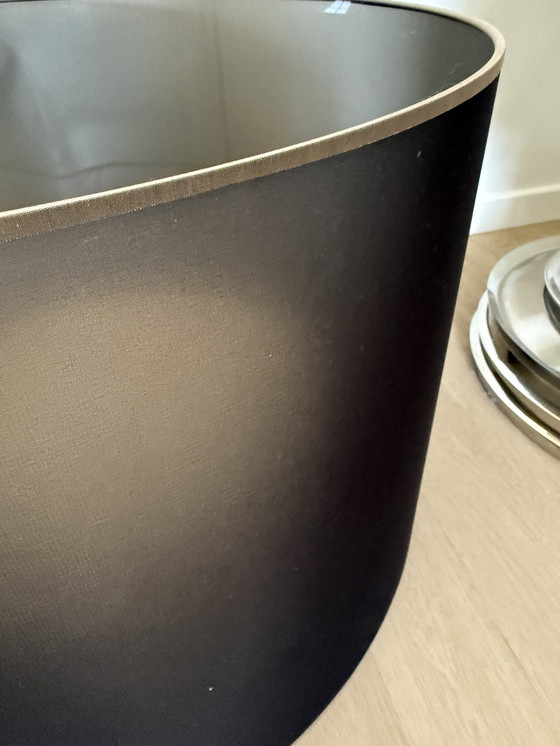 Image 1 of Eicholz Silom floor lamp silver with organza lampshade and taupe edge