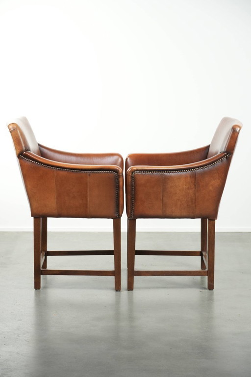 2 chaises d'appoint/de salle à manger/de bureau en peau de mouton au style luxueux et intemporel
