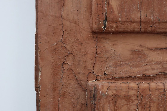 Image 1 of Grote 17e-eeuwse kloosterdeuren in terracotta gelakt eikenhout, Portugal