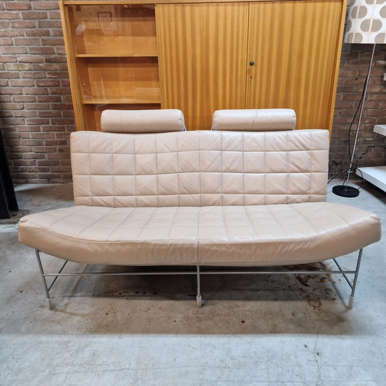 Image 1 of Leolux Volare Zweisitzer Sofa Creme Ledersofa Designersofa