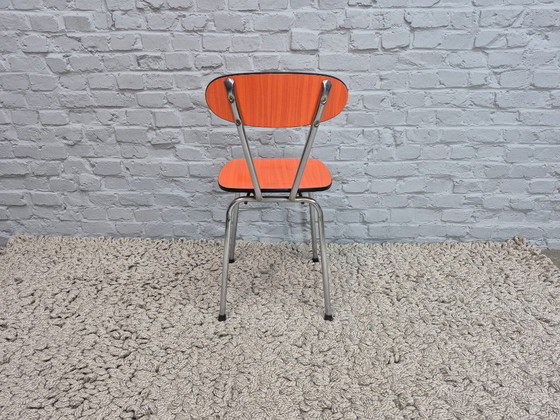 Set di 3 Sedie da Cucina Design Vintage di Brabantia, Formica Arancione Striata, Paesi Bassi, anni '60 (photo 6 of 7)