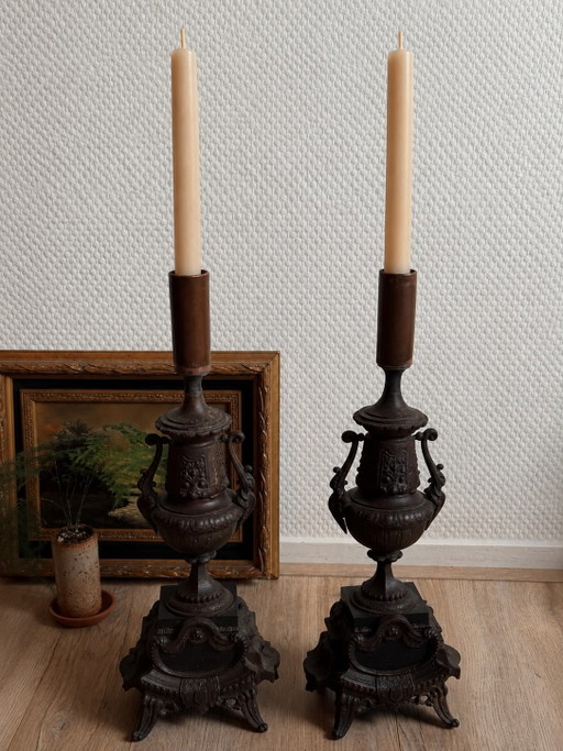 Set antiker barocker Kerzenleuchter