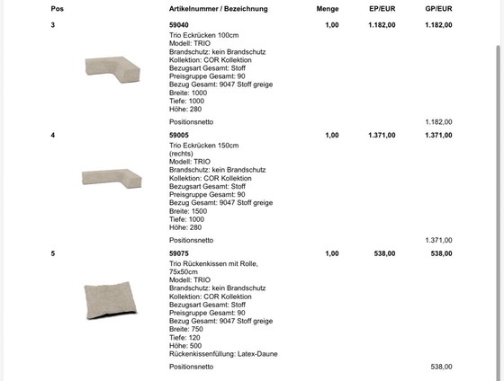 Image 1 of COR TRIO Modular Sofa by Team Form AG for Cor