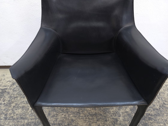 Image 1 of Cassina Cab 413 Set Designer Fauteuil Lederen Stoel Zwart