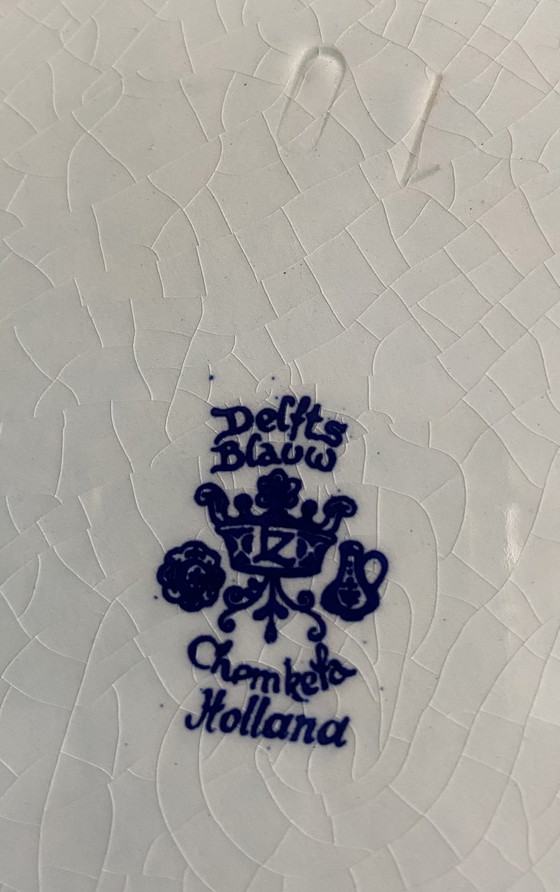 Image 1 of Delfter Blau Chemfeka großer Wandteller