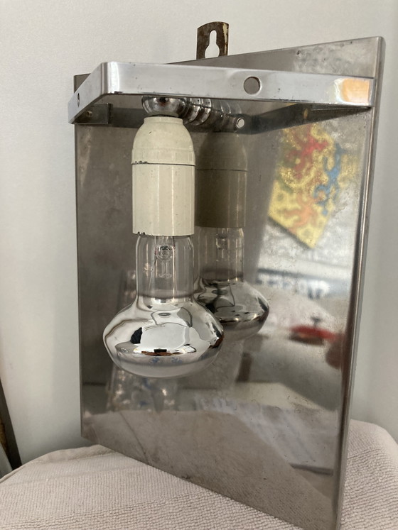 Pair of wall sconces in clear Murano glass enhanced with sky blue – Wall lights, Metal (photo 5 of 15)