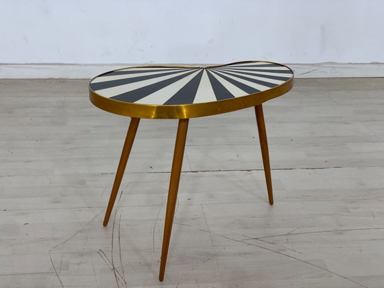 Image 1 of Mid - Century kidney-shaped side table Flower table Shelf VINTAGE