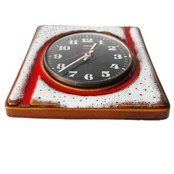 Image 1 of Orologio da parete vintage Junghans Peter in ceramica Fat Lava, Germania Ovest, anni '60