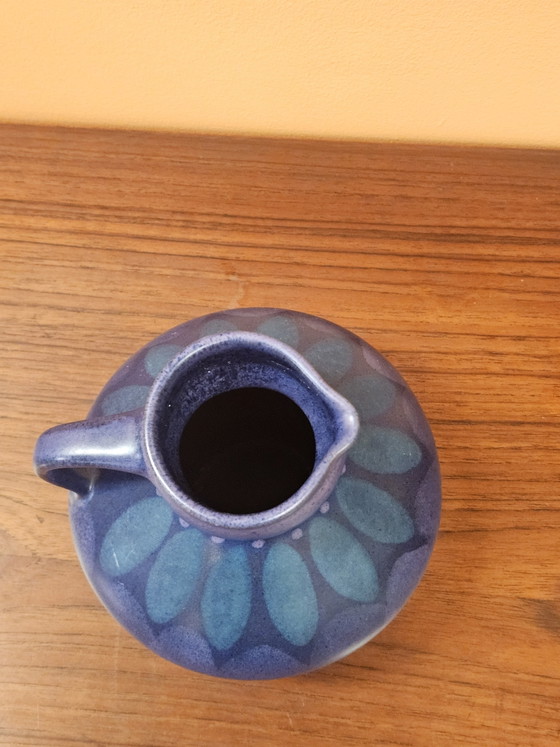 Vintage Ceramic Ear Vase Purple Green (photo 4 of 6)