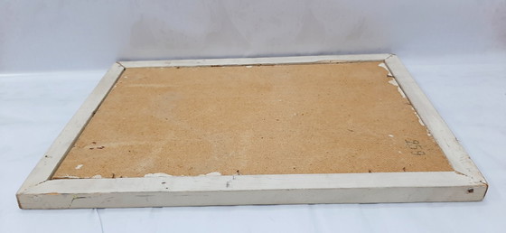 Image 1 of Vintage gesigneerd olieverfschilderij op vezelplaat, herfstbomen