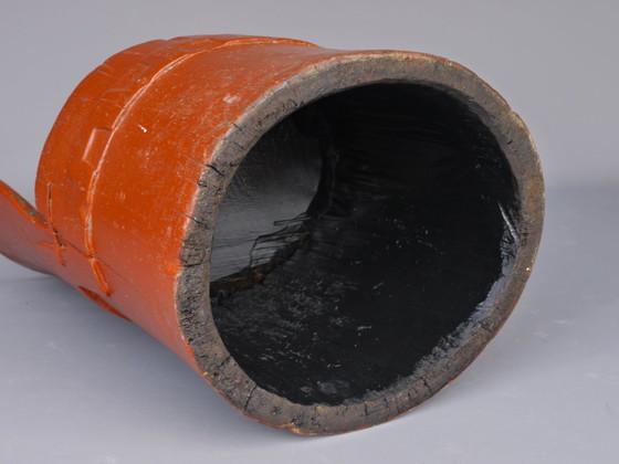 Image 1 of Antieke Scandinavische houten Kubbestol stoel