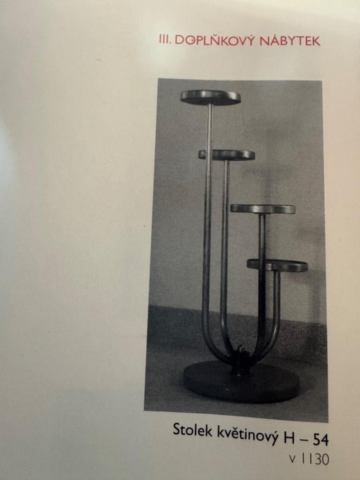 Flower Stand H-54, Jindřich Halabala, 1930s, Czechoslovakia