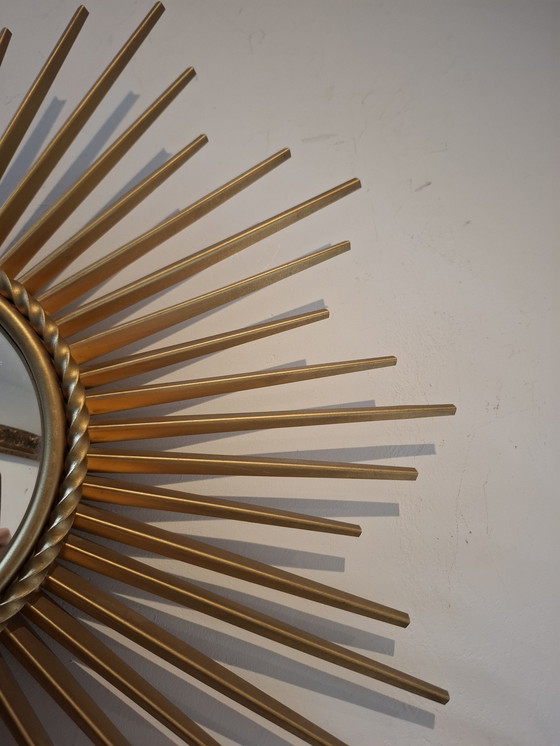 Image 1 of Miroir soleil 50cm Chaty Vallauris signé convexe de 1960.