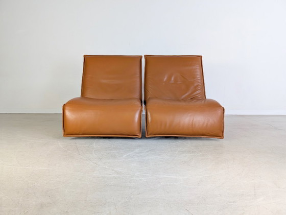 Image 1 of 2x Koinor Epos Free Motion armchairs, cognac brown leather, design