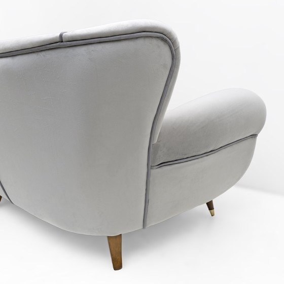 Image 1 of Canapé en velours italien Art déco attribué à Guglielmo Ulrich, années 1940
