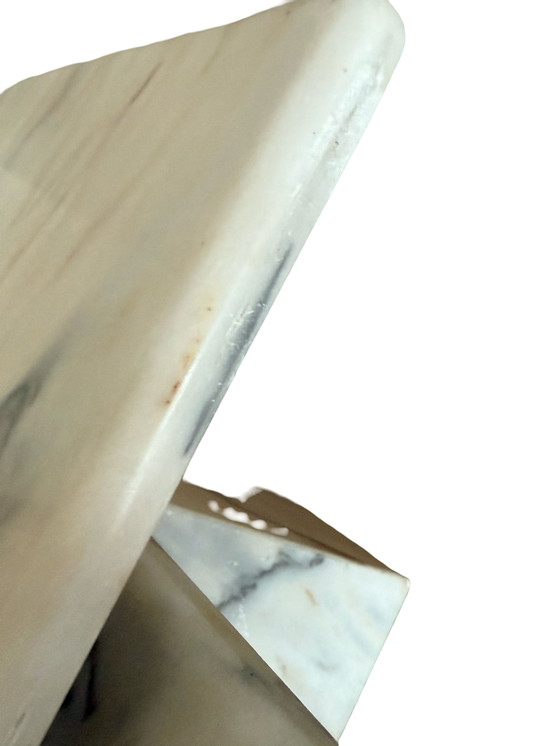 Image 1 of Vintage Bianco Carrara marmeren nesting tables, Italië 1960