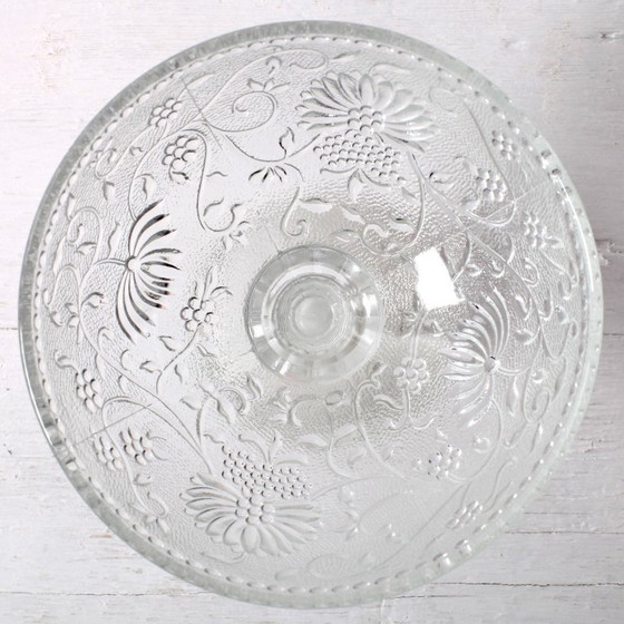 Image 1 of Mid-Century geperste glazen voetschaal: Cibulak Pavel Panek Design