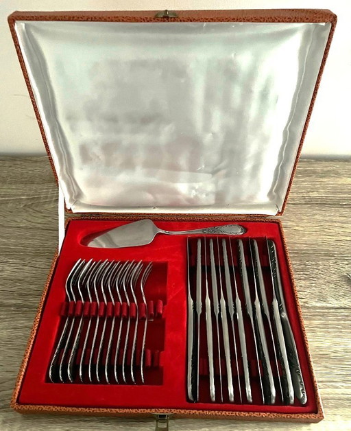 Amefa vintage 24-piece stainless steel dessert set